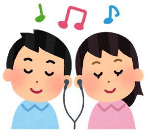 1つのイヤホンを2人で使う